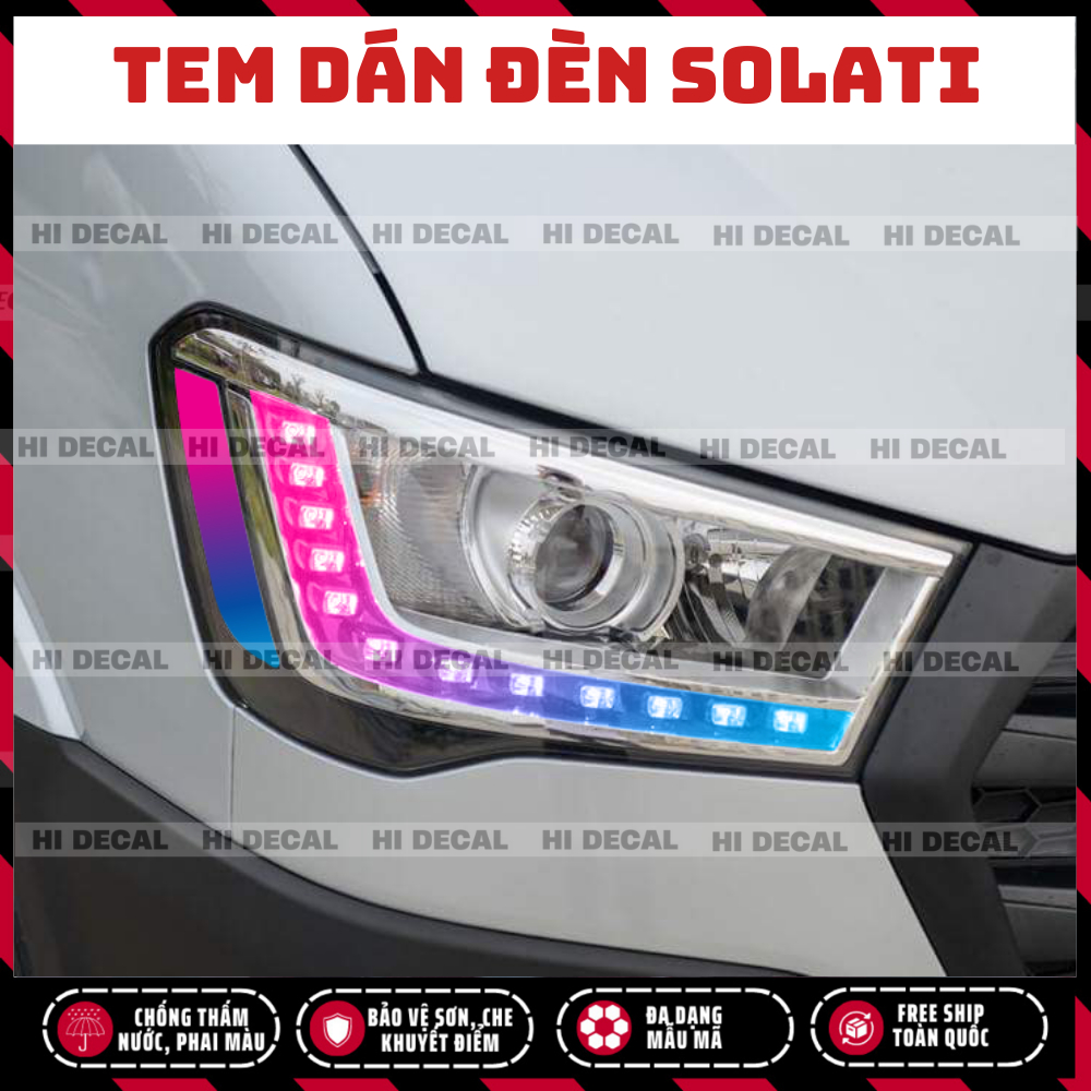 Tem dán đèn Solati, decal đèn Solati trang trí đèn xe chống nước bền màu