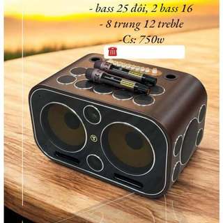 Loa Xách Tay 24 Đường Tiếng T379 Premium Công Suất 700W, 2 Bass 25cm Cực Mạnh, Âm Thanh Sáng Ấm.