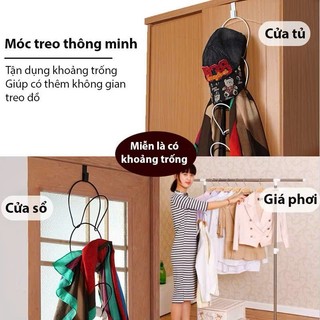 Móc Treo Mũ, Khăn, Túi Xách Và Quần Áo 5 Tầng, Móc Treo Sau Cánh Cửa Đa Năng Chất Liệu Thép Không Gỉ