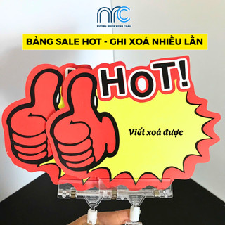 Combo 2 Bảng giá tự ghi, bảng sale HOT vàng viết xoá nhiều lần bằng bút lông tiện lợi