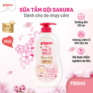 Combo 3 Sữa Tắm Gội Dưỡng Ẩm Cho Bé Pigeon 700ml Dịu Nhẹ Mềm Mại An Toàn Cho Da
