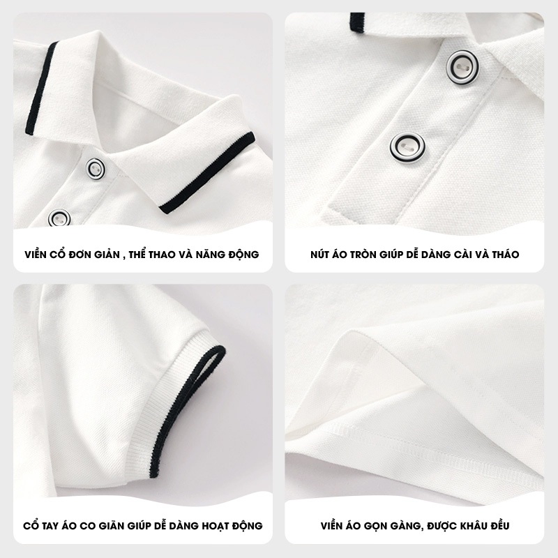 Áo POLO bé gái KUROMI BETOP hình in dễ thương, chất COTTON mềm mịn co giãn tốt, thoải mái đi học đi chơi