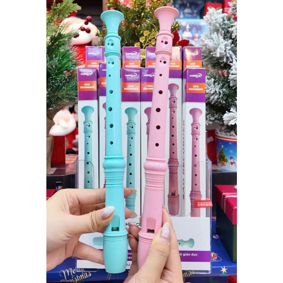 Sáo Recorder 8 lỗ Xukiva 252 chính hãng có hộp đựng loại dày đẹp.