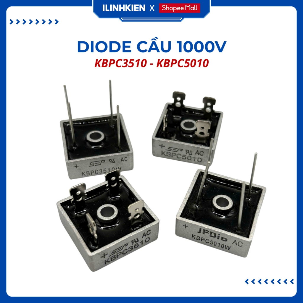 KBPC5010 Diode cầu 1000V 50A DIP-4 chính hãng SEP chân đồng chất lượng cao ilinhkien.
