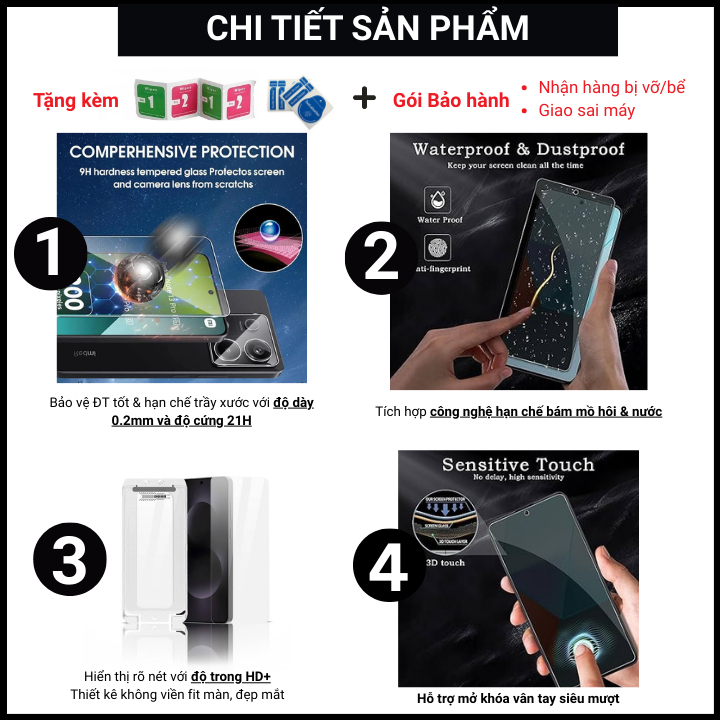 [Dùng vân tay] Cường Lực Tự Dán Chống Nhìn Trộm Redmi 15 14c 13 12 13c 13x 12c 10 Note 14 13 12 11 10 11s 10s K60 K50