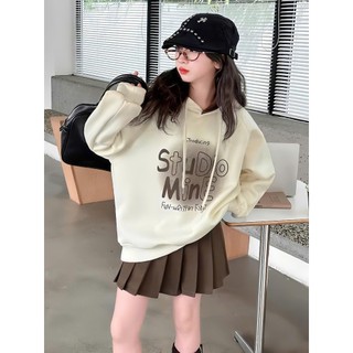 Áo Hoodie bé gái Studio Mine, Áo khoác nỉ thu đông cho bé gái fom rộng chất vải nỉ bông ấm áp mềm mịn hình in dễ thương