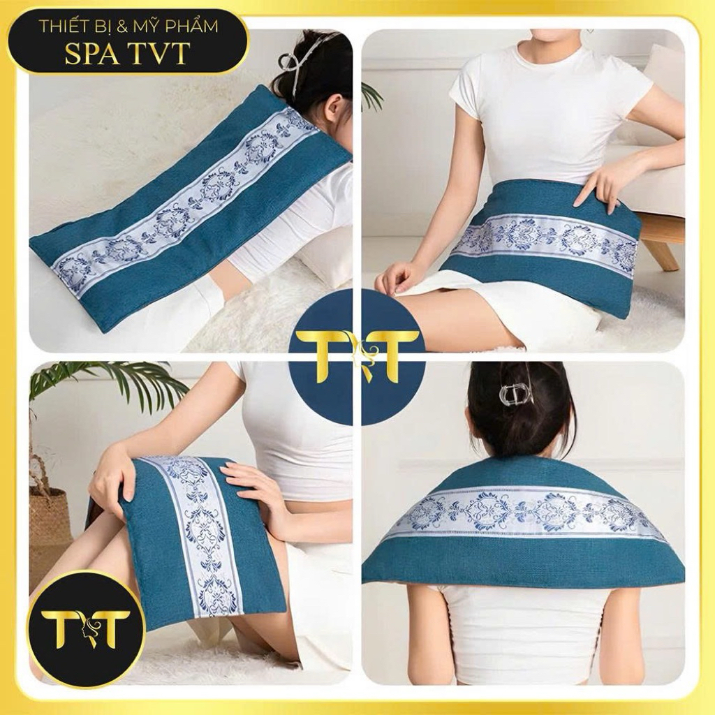 Gối Đá Muối, Đai Đá Muối TVT 10 Mức Nhiệt – Chườm Nóng Thư Giãn, Giữ Ấm, Hỗ Trợ Lưu Thông Khí Huyết