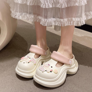 Dép mary jane, dép nữ Mita đế cao 7cm dáng Holo kèm charm Mèo cá chạy kiểu sục nữ CS-220