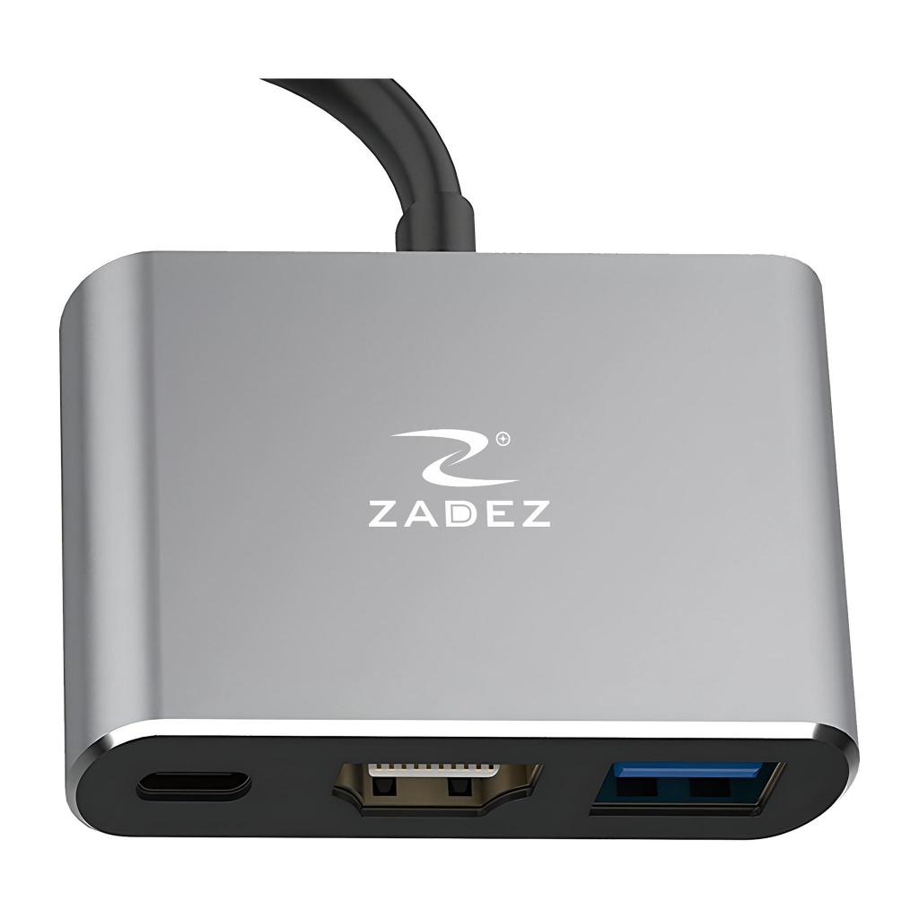 Bộ Chuyển Đổi  ZADEZ ZAH-513 TYPE-C HUB (3 trong 1) Kết nối USB-C/HDMI/Cổng USB 3.0