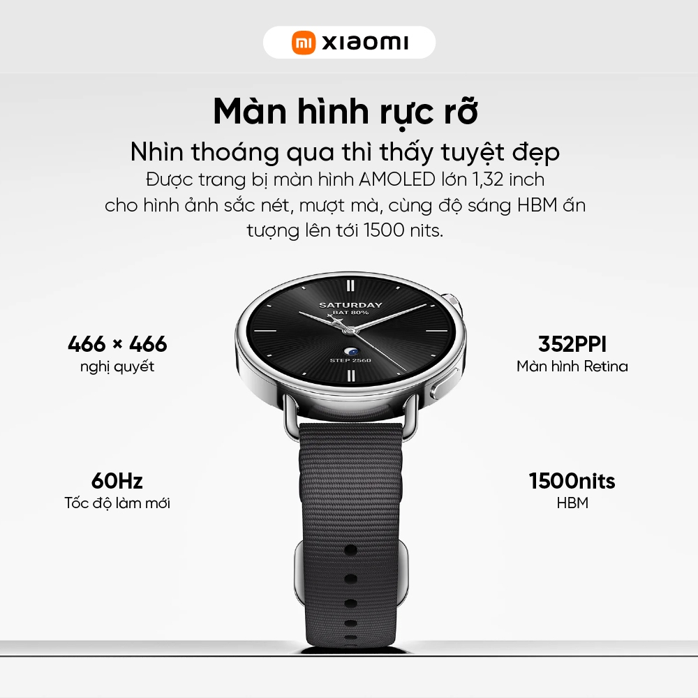 Đồng hồ thông minh Xiaomi Watch S4 41mm - Màn hình AMOLED 1.32inch - 320mAh - 150+ chế độ thể thao - Chống nước 5ATM