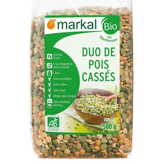 Đậu Hà Lan hữu cơ Markal organic peas 500g (xanh & vàng)