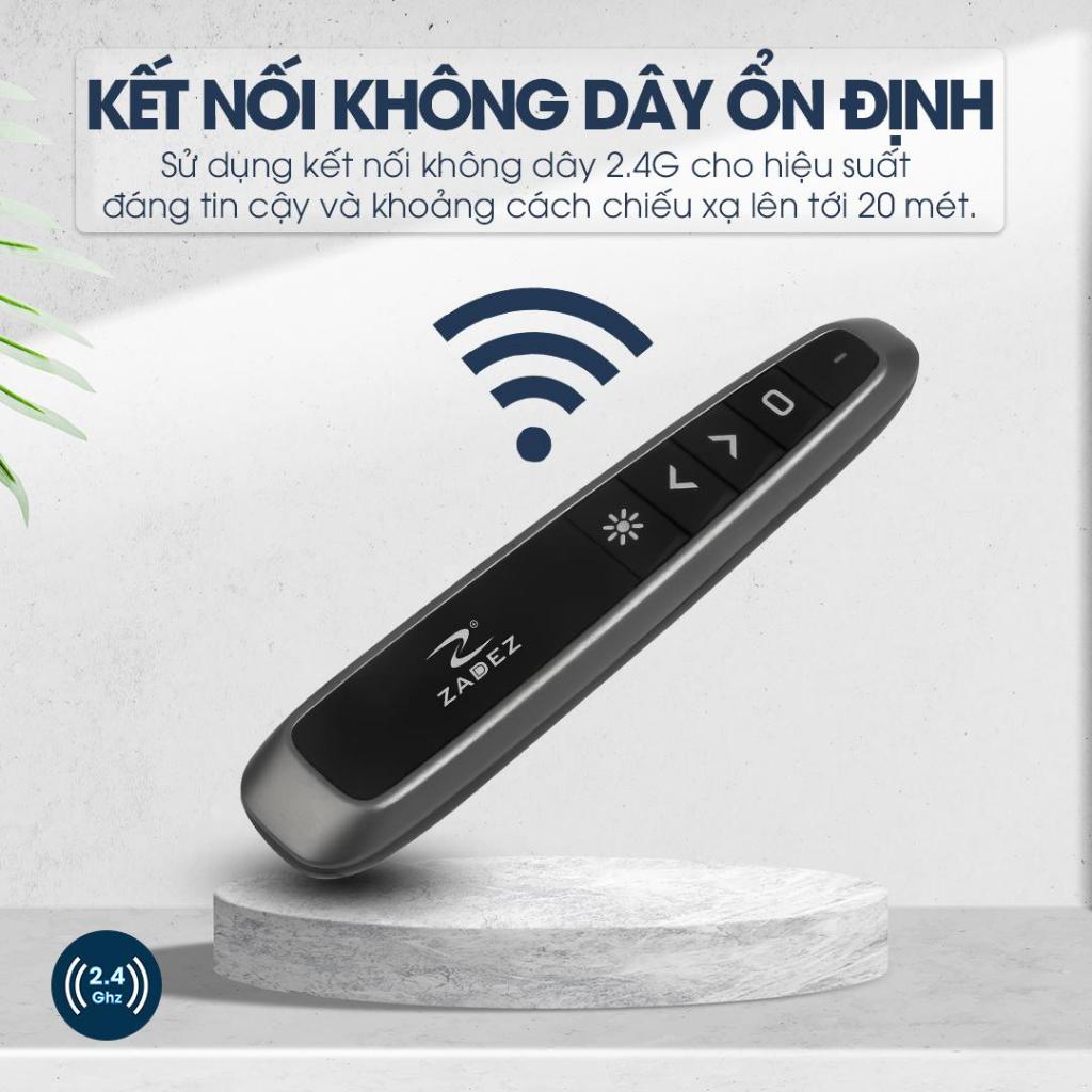 Bút Trình Chiếu ZADEZ ZPT-102 Công Nghệ Không Dây, Đèn Led Độ Sáng Cao, USB 2.4GHz