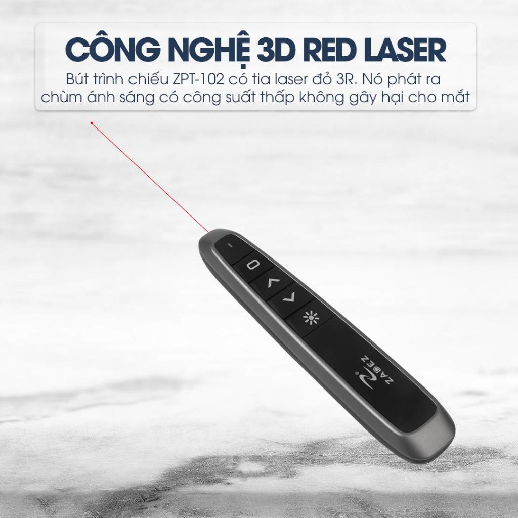 Bút Trình Chiếu ZADEZ ZPT-102 Công Nghệ Không Dây, Đèn Led Độ Sáng Cao, USB 2.4GHz