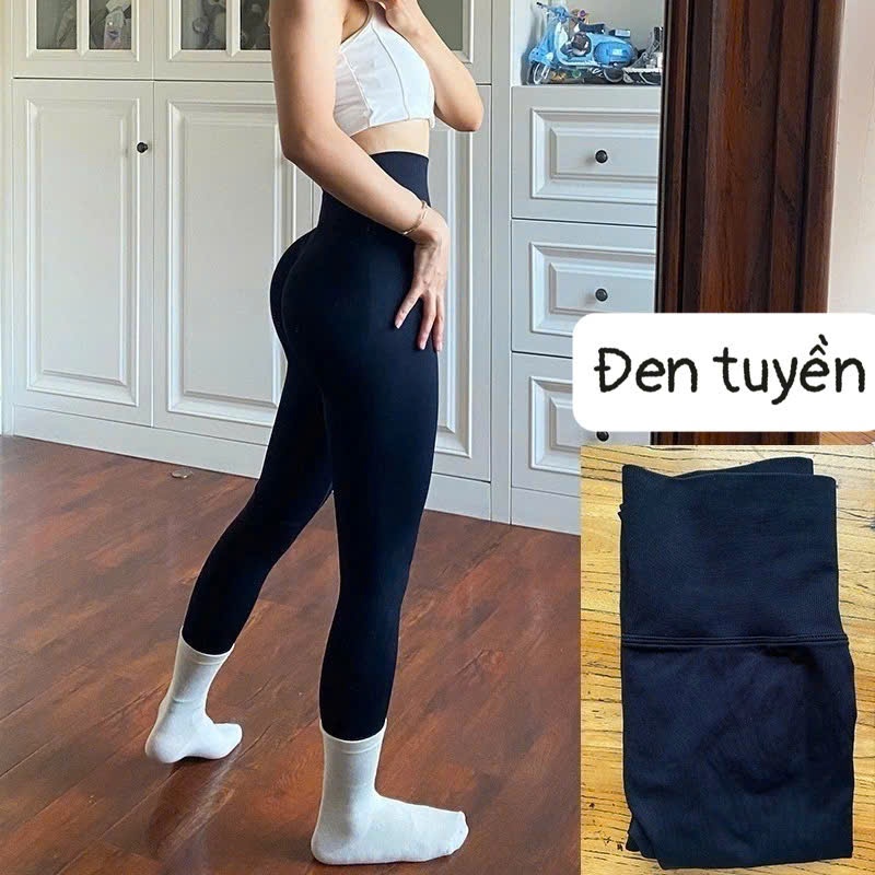 QUẦN DÀI LEGGING NỮ CHẤT DỆT CHUN MÔNG HOTHISPORT