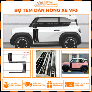 Bộ Tem Dán Trang Trí Hông Xe VinFast VF3 - Thiết Kế Thể Thao, Tăng Cá Tính