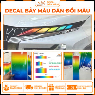 Decal bảy màu dán đổi màu đèn ô tô, xe máy - Decal cao cấp không phai màu không thấm nước