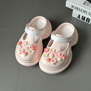 Dép mary jane, dép nữ Mita đế cao 7cm dáng Holo kèm charm Vườn hoa kiểu sục nữ CS-219