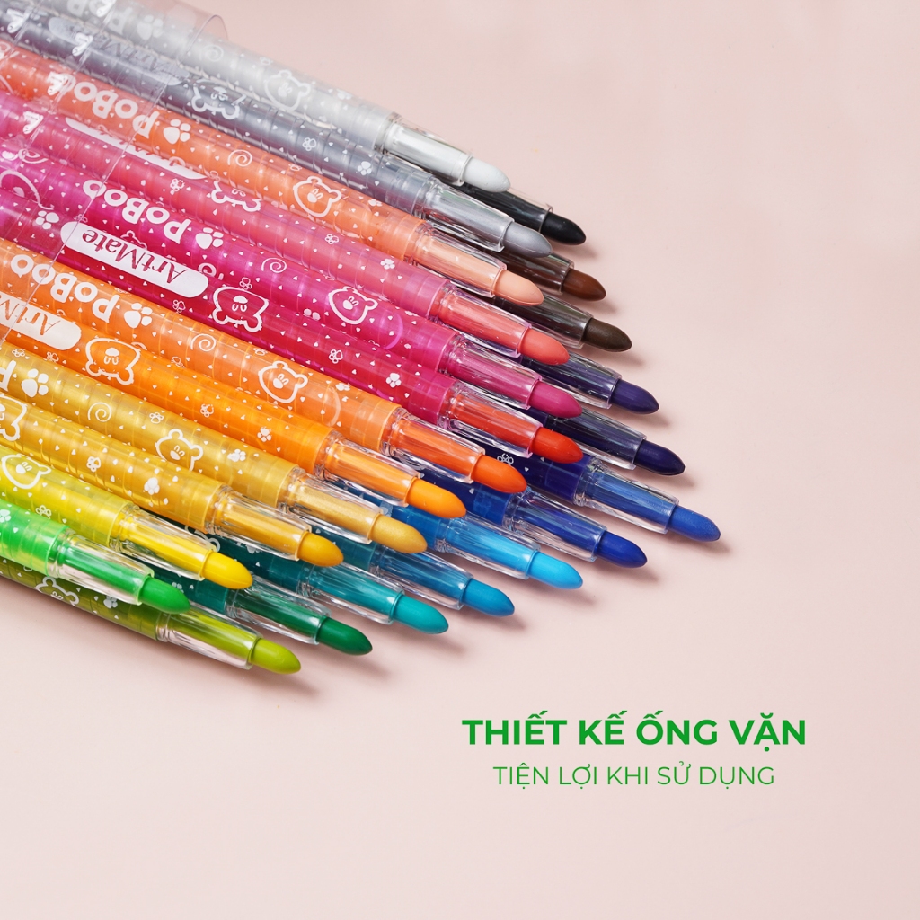 Bút Sáp Vặn 12/18/24 Màu Classmate Bút Sáp Màu Dài Có Ống Vặn Bảo Vệ, Màu Tươi Sáng, Tô Mịn Cho Bé CL-TC201/202/203