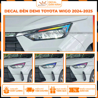 Decal dán đèn Demi Toyota Wigo 2024-2025 không bong tróc không thấm nước, bền màu ( 1 bộ 2 bên)