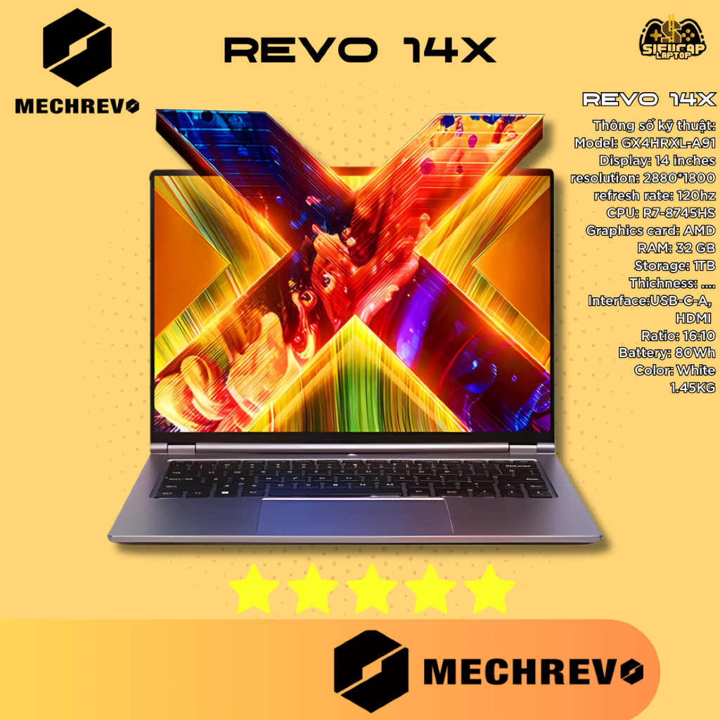 Laptop MECHREVO Revo 14X Đấu Chiến – R7-8745HS | 16GB RAM | 512GB SSD ...