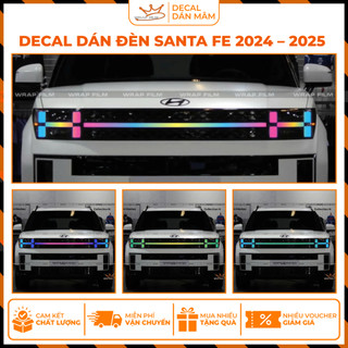 Decal dán đèn SantaFe 2024 – 2025 Chất liệu decal PVC cao cấp, chống nước, chống trầy xước nhẹ.