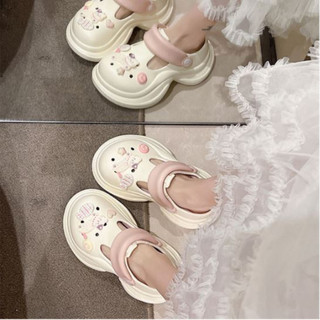 Dép mary jane, dép nữ Mita đế cao 7cm dáng Holo kèm charm Mèo cá chạy kiểu sục nữ CS-220