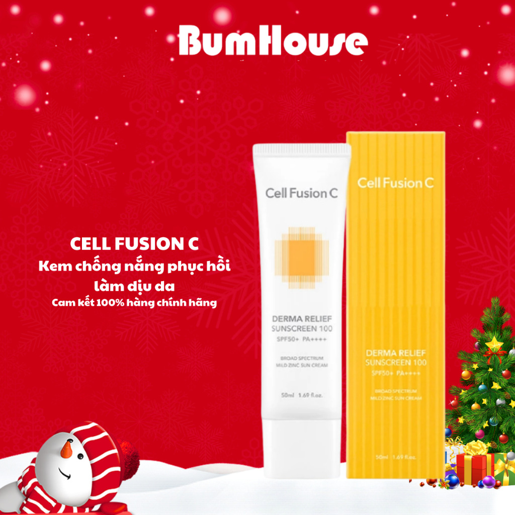 [Hàng CTY] Kem Chống Nắng Vật Lý Cell Fusion C Derma Relief Sunscreen 100 SPF50+/PA++++ 35ml 50ml (nobox)