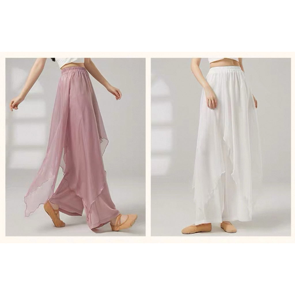 Quần múa cổ trang với thiết kế ống rộng, mềm mại, chất vải nhẹ nhàng bay bổng