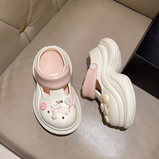 Dép mary jane, dép nữ Mita đế cao 7cm dáng Holo kèm charm Mèo cá chạy kiểu sục nữ CS-220