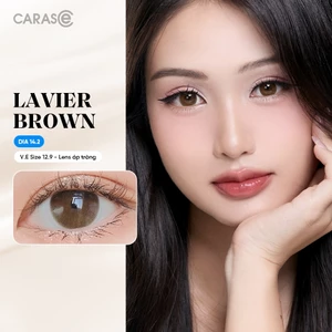 Kính áp tròng khoá ẩm 14H 3 Tháng Màu Nâu CARASE, Lens cận LAVIER BROWN
