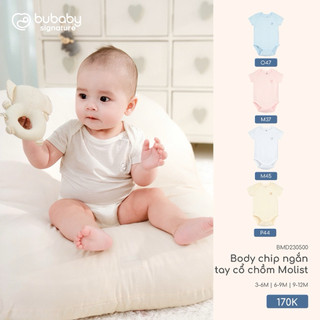 Bubaby BMD230500 Body chip ngắn tay cổ chồm Molist cao cấp chất liệu mềm mại mỏng nhẹ thoáng mát cho bé trai và bé gái
