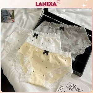 Quần lót nữ cotton kháng khuẩn mềm mại êm ái, Quần chip nữ họa tiết chấm bi xinh xắn LANIXA L5410
