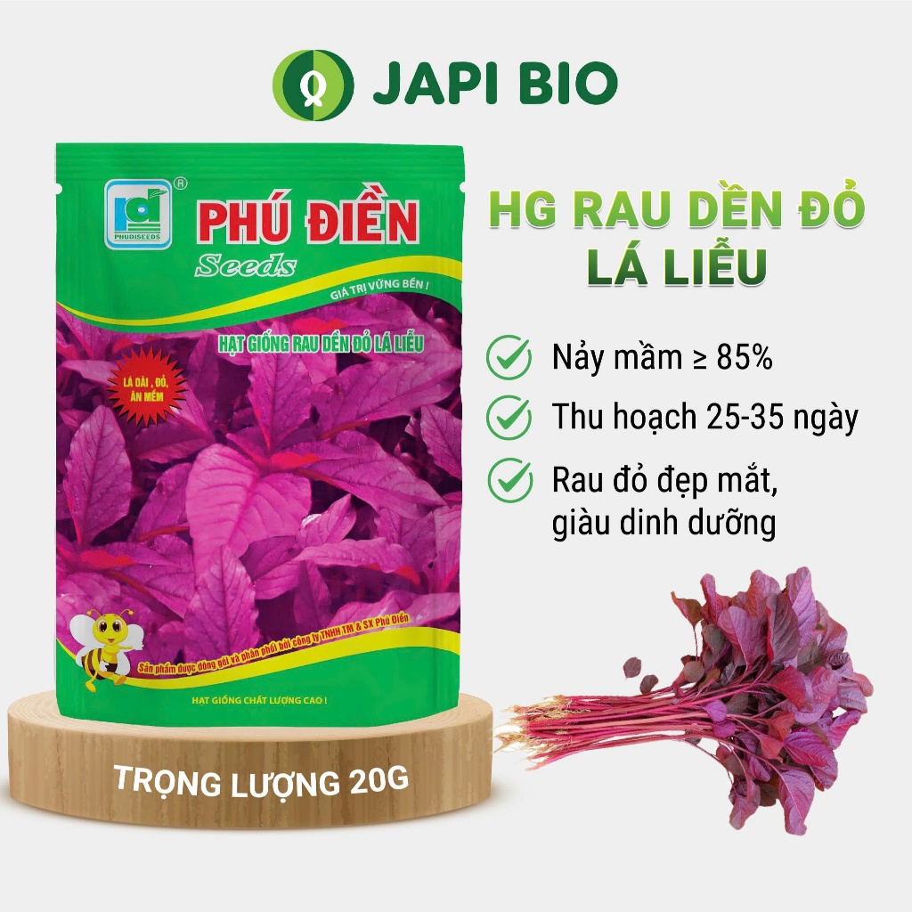 Hạt giống Rau Dền Đỏ Lá Liễu 10g – Hạt giống rau ăn lá dễ trồng, năng suất cao