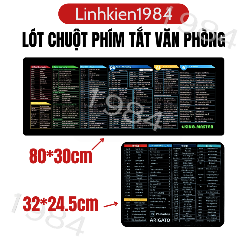 Bàn Di Chuột,Tấm Lót Chuột Cỡ Lớn Phím Tắt Văn Phòng