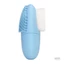 Dụng cụ rửa mặt 2 đầu – silicone & lông mềm | Bàn chải rửa mặt cầm tay làm sạch sâu, massage thư giãn (Màu vàng be)