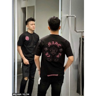 ÁO thun nam cổ tròn họa tiết thêu tay ngắn phong cách trẻ trung chuẩn from