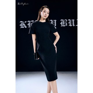 [KELLYBUI] Váy bút chì vai bồng công sở nữ thanh lịch chất liệu thô sang trọng.