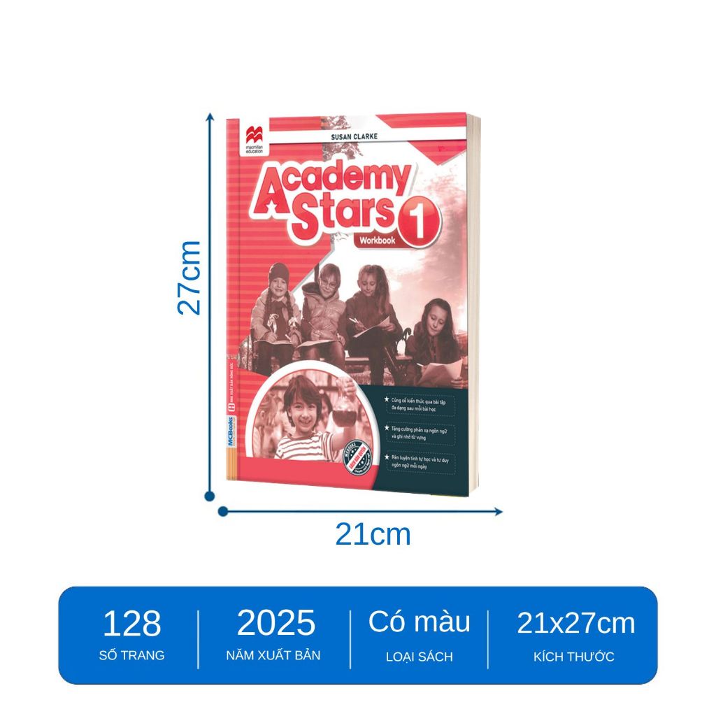Sách - Academy Stars 1 Pupil’s Book + Workbook - Sách học tiếng Anh cho trẻ chuẩn Cambridge