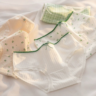 Quần lót nữ cotton kháng khuẩn họa tiết xinh xắn, Quần chip nữ cotton co dãn cạp vừa đáy 2 lớp L311