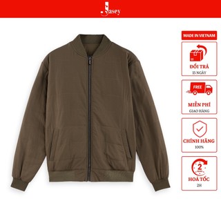 Áo khoác nam  trần kẻ  JASEY, Áo ấm mùa đông 3 lớp chất vải dày dặn chuẩn size mã 9302