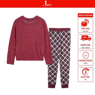 Bộ đồ nữ thường ngày JASEY, Đồ bộ nữ cotton thường ngày, gấu bo chuẩn size mã 2515