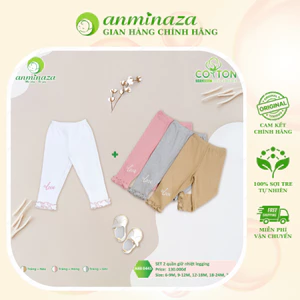 AMI0445 - Set 2 Quần Giữ Nhiệt Legging Bé Gái Anminaza Dày Dặn, Ấm Áp