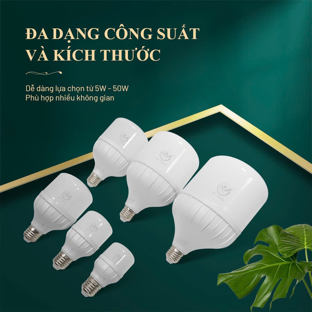 Bóng đèn LED trụ Mỹ Linh TT0001- 10W- 40W loại bóng đơn dùng trong nhà hoạt động bằng điện 220V L1