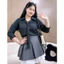 Set Áo Sơ Mi Công Sở Bigsize Size 50-95kg Thiết Kế Thanh Lịch Mix Chân Váy Xòe Ren Mềm Lưng Cao SET973
