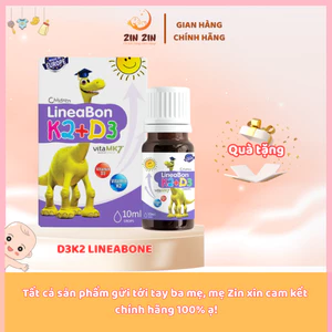 LineaBon Vitamin D3 K2 10ml Vitamin Hấp Thụ Canxi Giúp Bé Ngủ Ngon Tăng Chiều Cao Hàng Chính Hãng - Bibomart