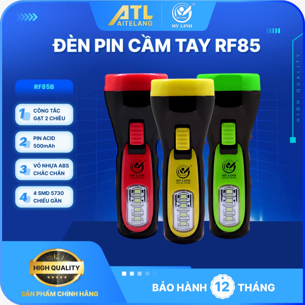 Đèn pin cầm tay hiệu Mỹ Linh - RF 85B, hoạt động bằng pin nhỏ gọn, siêu sáng