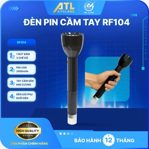 Đèn pin cầm tay hiệu Mỹ Linh - RF104B, hoạt động bằng pin mới 100%. Pin lithium,chip LED SMD kèm sạc