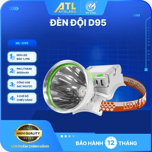 Đèn LED đội đầu D95 Mỹ Linh- 1W loại 1 bóng hoạt động bằng pin sạc. Chất liệu nhôm siêu nhẹ