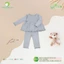 AMI0422 - Bộ Thu Đông Bé Gái Anminaza Vải Cotton Dệt Tăm Phối Bèo Nhún Điệu Đà