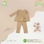AMI0422 - Bộ Thu Đông Bé Gái Anminaza Vải Cotton Dệt Tăm Phối Bèo Nhún Điệu Đà